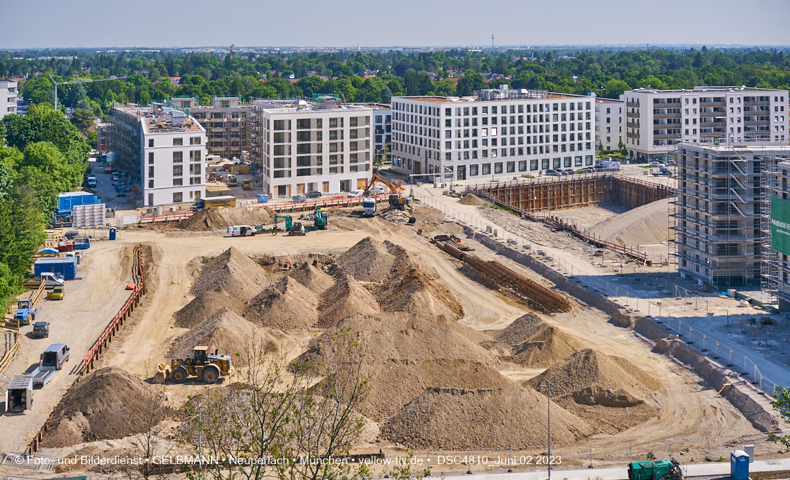 02.06.2023 - aktuelle Fotos von der Baustelle Alexisquartier in Neuperlach in München 02.06.2023 - aktuelle Fotos von der Baustelle Alexisquartier in Neuperlach in München